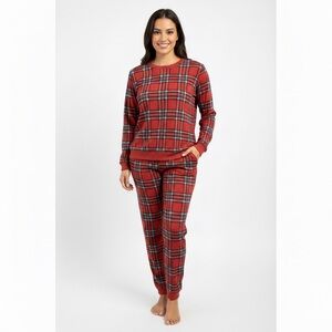 Honeydew Intimates Red and Pink Plaid Pajama Set